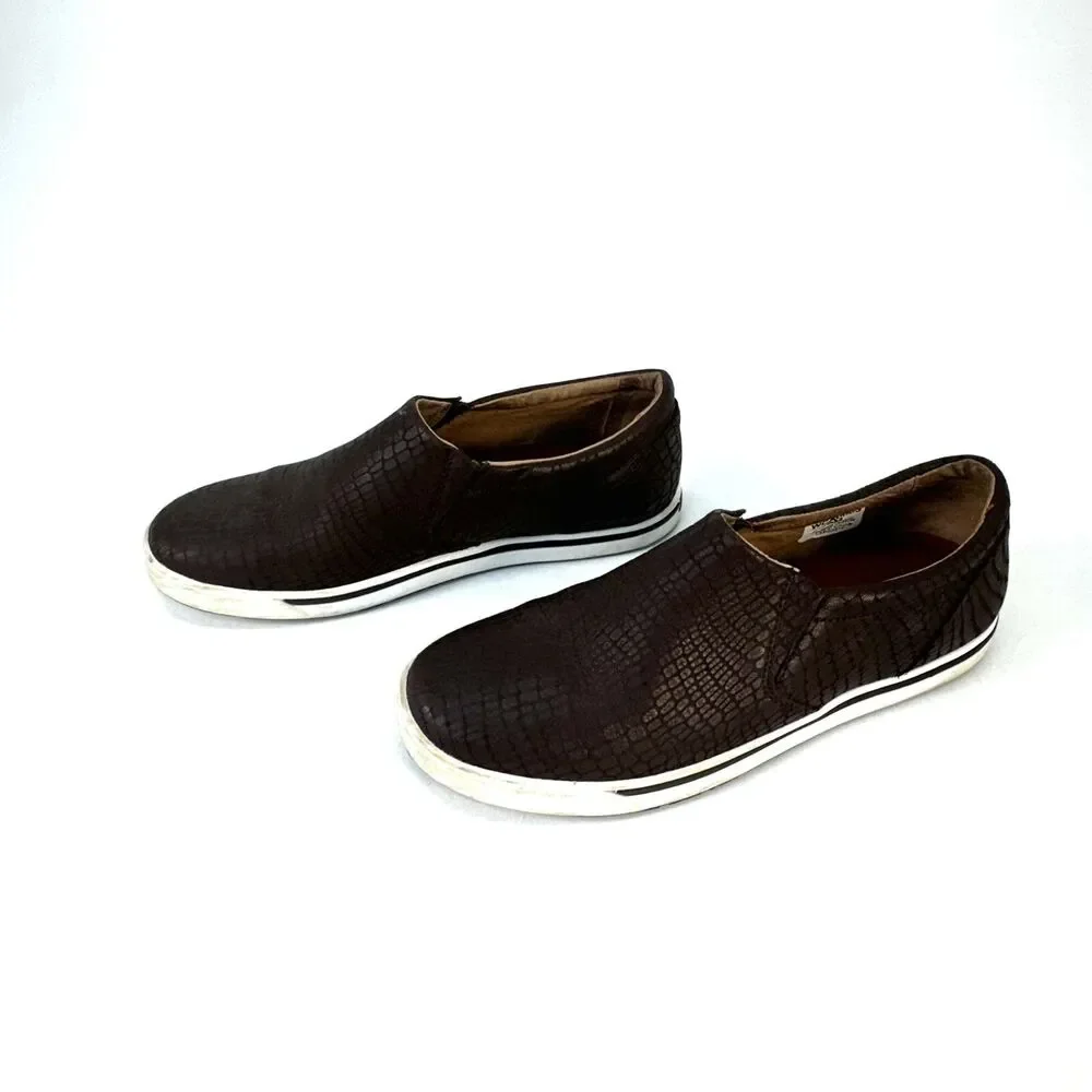 Twisted X Men Size 8 Brown Leather Snake Print Almond Toe Slip On Loafers